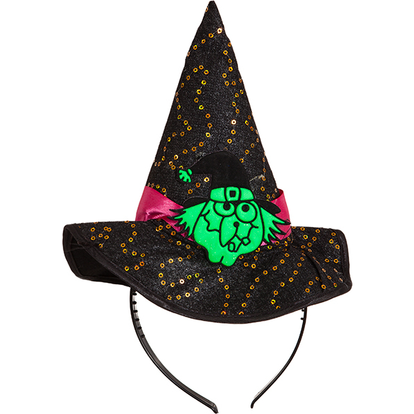 Minihut Halloween-Hexe, schwarz