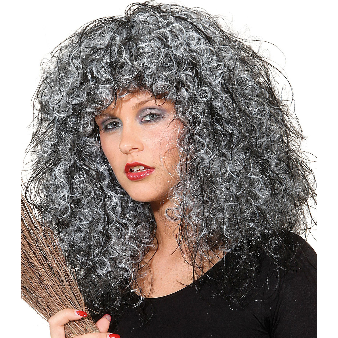 Perücke Crazy Witch, grau