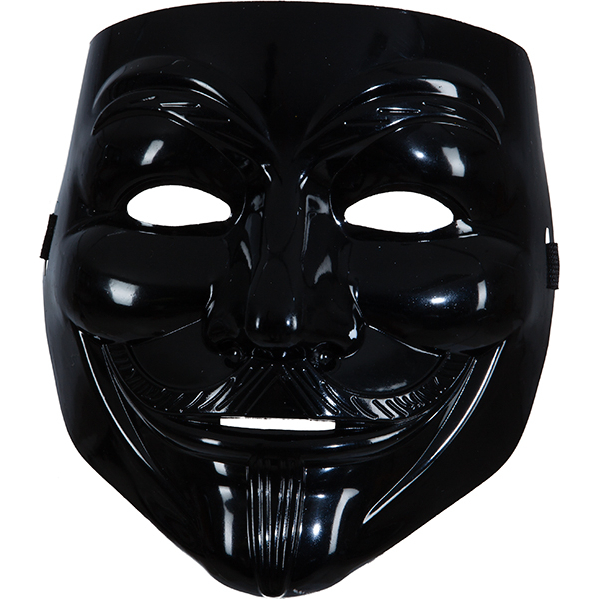 Maske schwarz, mit Bart