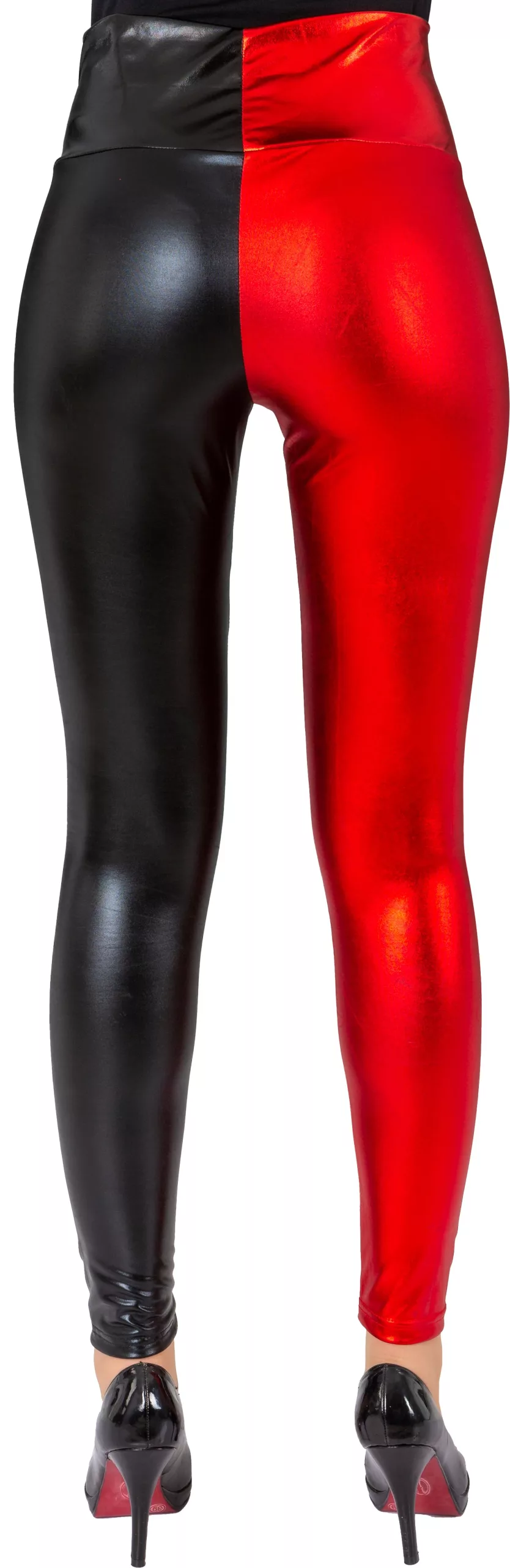 Leggings zweifarbig, rot-schwarz – Bild 2