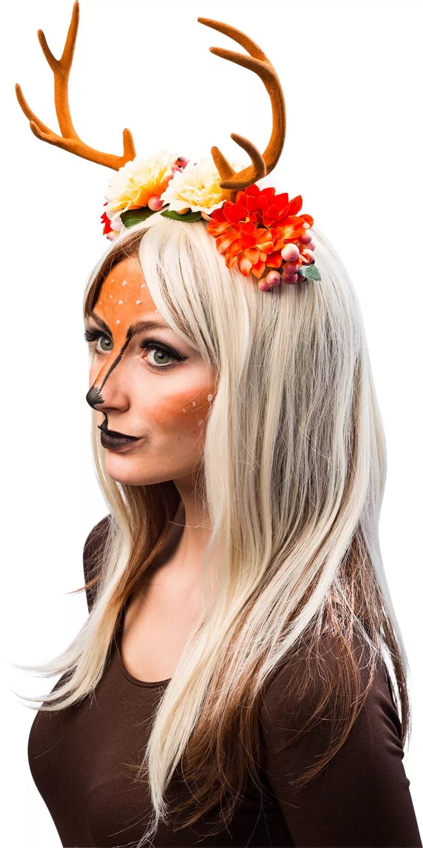 Haarreif Geweih mit bunten Blumen – Bild 2
