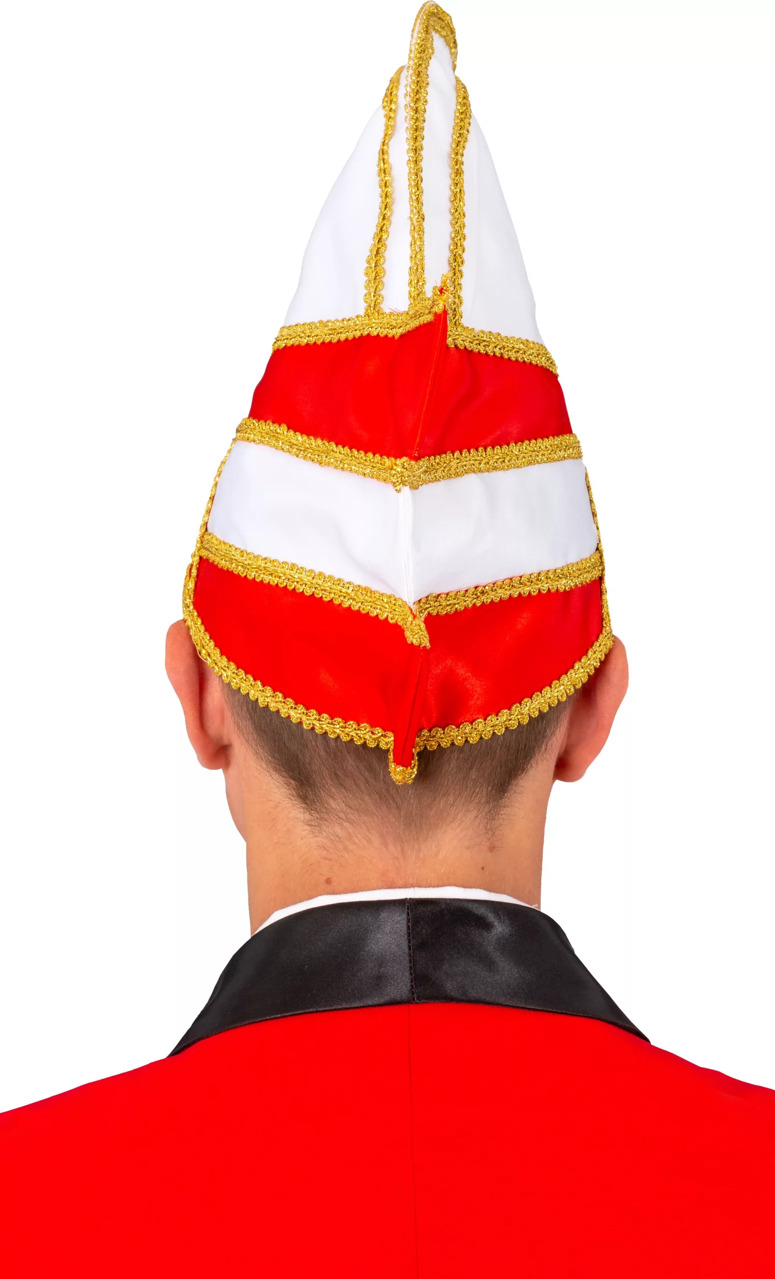 Komiteemütze, rot-weiß mit Goldborte – Bild 3
