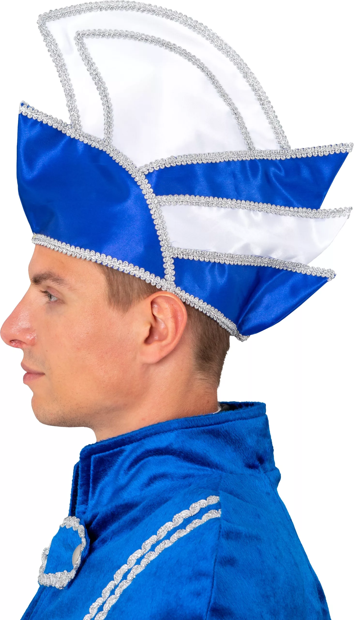 Komiteemütze, blau-weiß mit Silberborte – Bild 2
