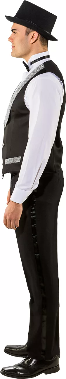 Weste schwarz mit Lurexkragen – Bild 2