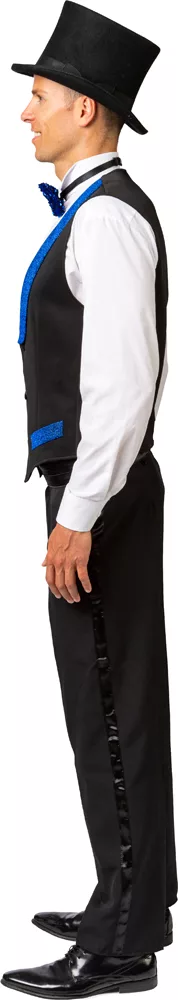 Weste schwarz mit Lurexkragen, blau – Bild 3