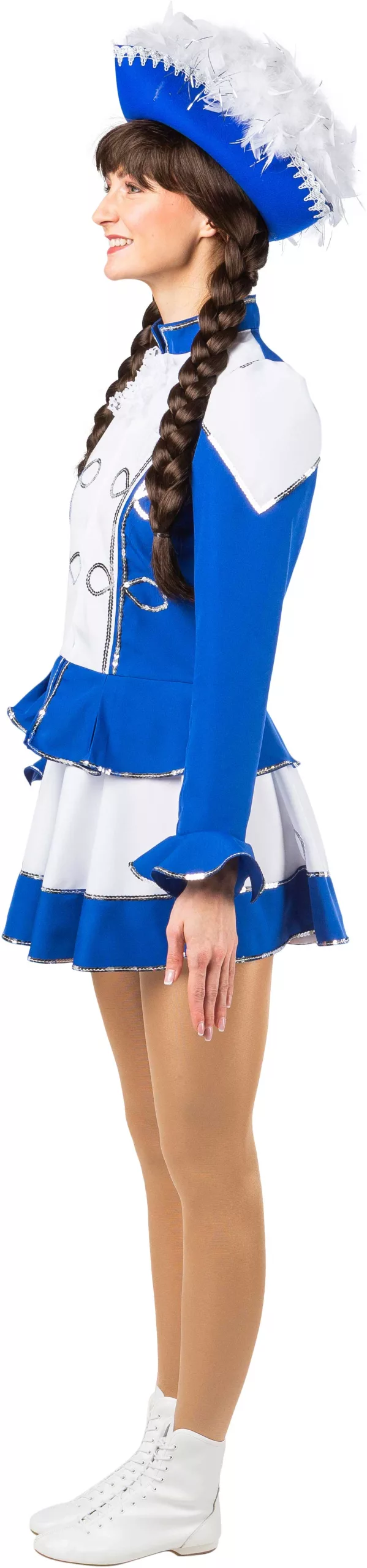 Funkenkostüm, blau-weiß mit Silberborte – Bild 2