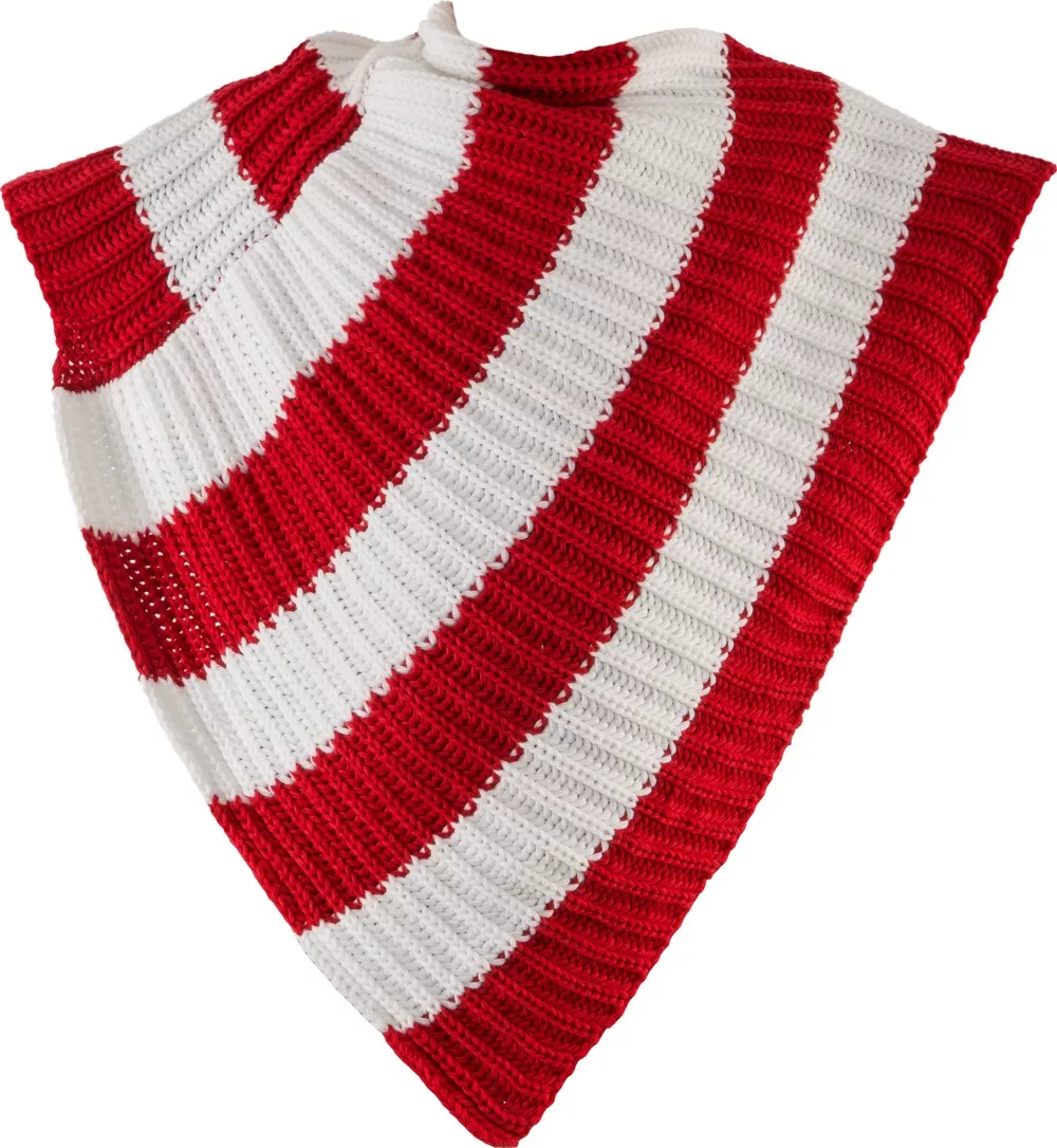 Poncho, rot-weiß